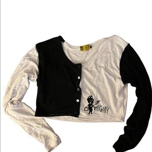 Omighty Black and White Button Up Sweater